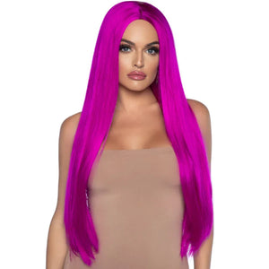 33 Inch Long Straight Center Part Wig Raspberry - MyPleasure