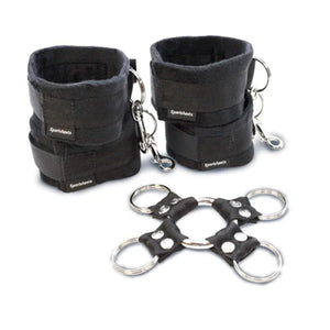 5 Piece Hog Tie and Cuff Set - Black - MyPleasure