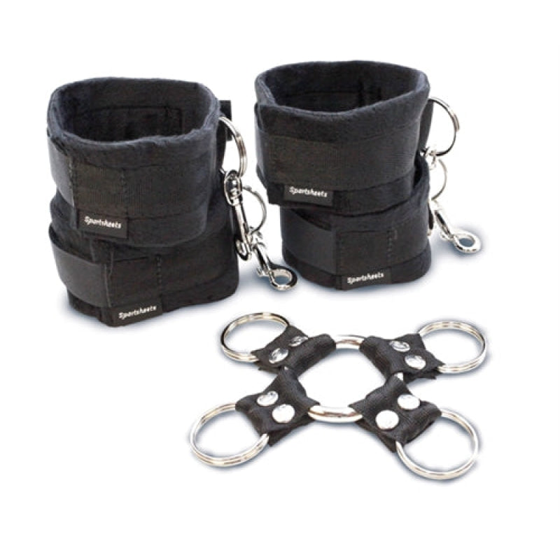 5 Piece Hog Tie and Cuff Set - Black