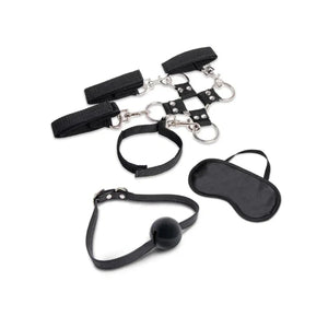 7 Pc Hogtie and Ball Gag Kit - Black - MyPleasure