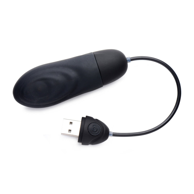 7x Pulsing Rechargeable Silicone Bullet- Black