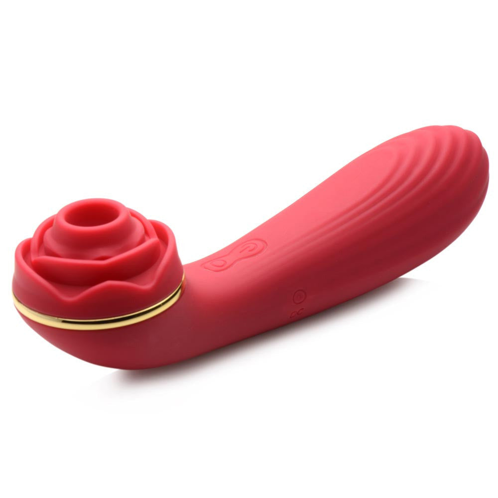 Inmi Bloomgasm Passion Petals 10x Silicone Suction Rose Vibrator - Red