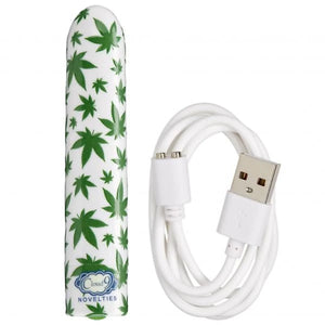 420 Slim Cannabis Leaf Vibe - White/green - MyPleasure