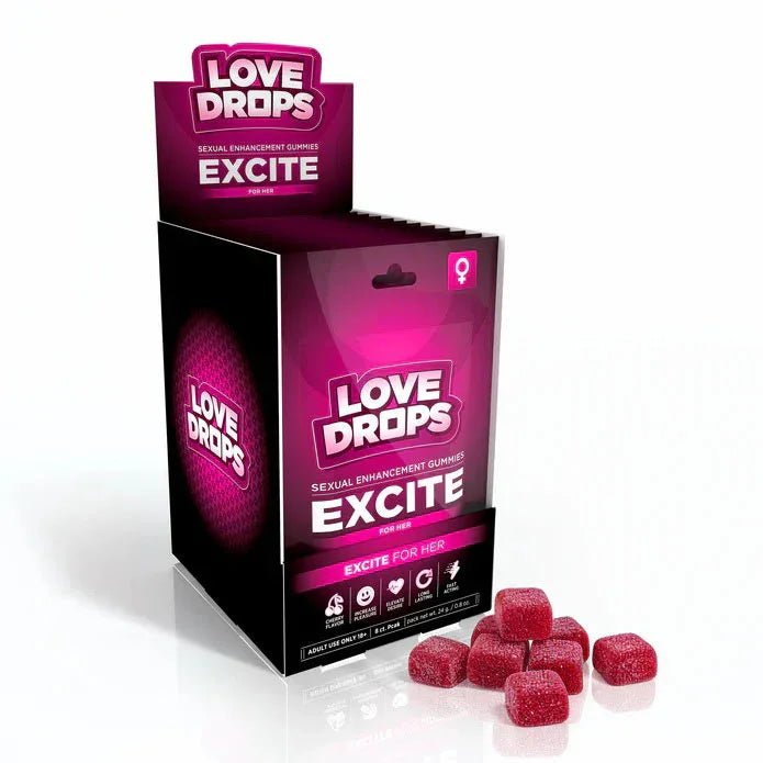 Love Drops Sexual Enhancement Gummies for Her - Excite Pop Display 12ct