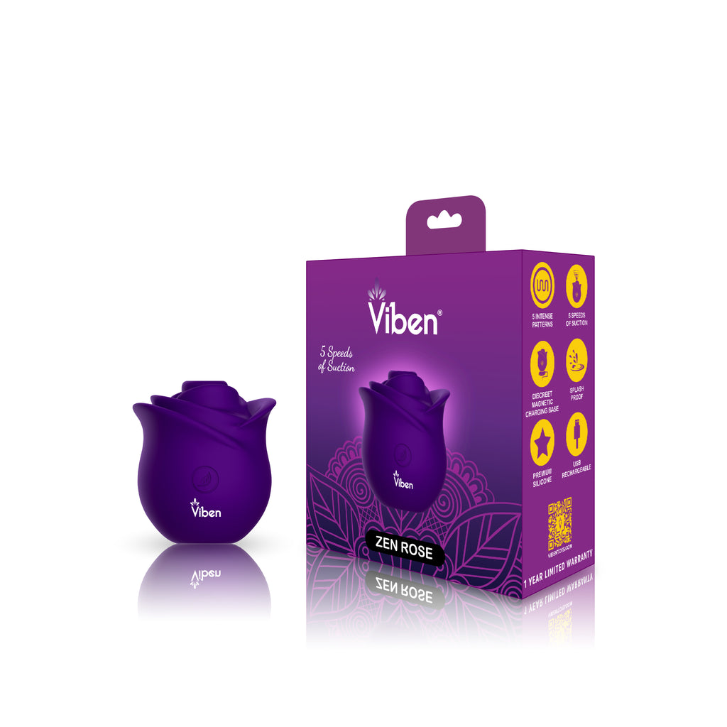 Zen Rose - Violet - Handheld Rose Clitoral and Nipple Stimulator