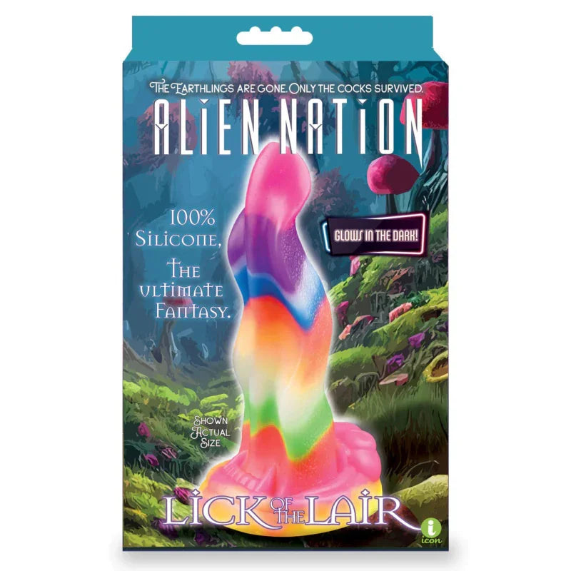 Alien Nation Lick of the Lair Silicone Glow in the Dark Creature Dildo - Multicolor - MyPleasure