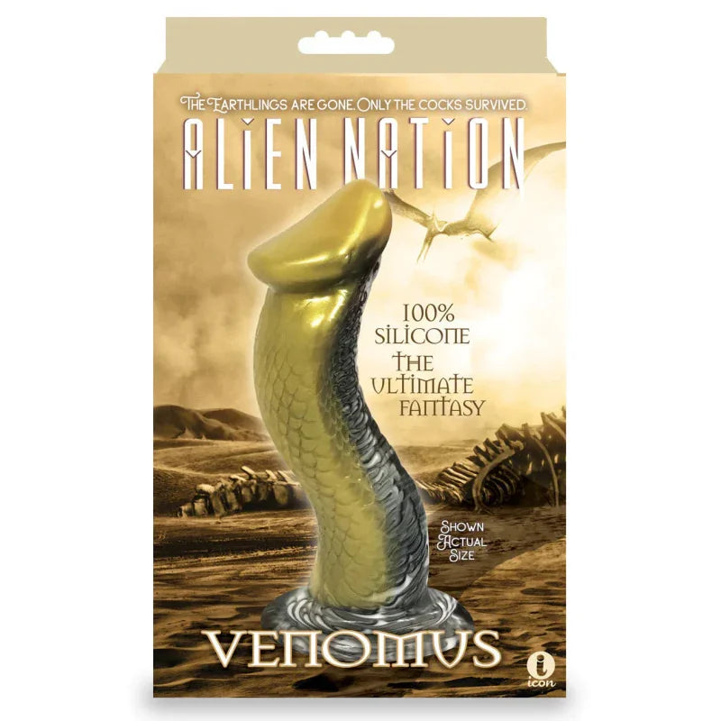 Alien Nation Venomus Silicone Creature Dildo - Gold - MyPleasure