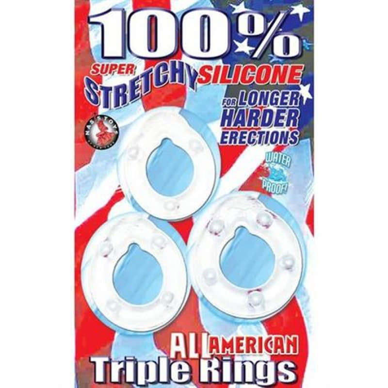 All American Triple Rings- Clear