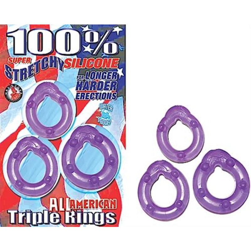 All American Triple Rings-Purple