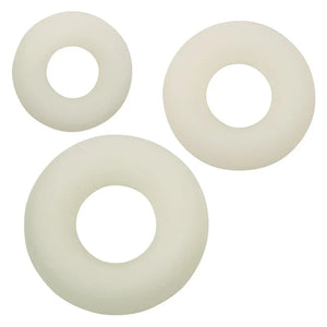 Alpha Glow-in-the-Dark Liquid Silicone 3 Ring Set - White - MyPleasure