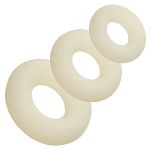 Alpha Glow-in-the-Dark Liquid Silicone 3 Ring Set - White - MyPleasure