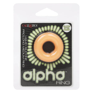 Alpha Glow-in-the-Dark Liquid Silicone Prolong Medium Ring - Orange - MyPleasure