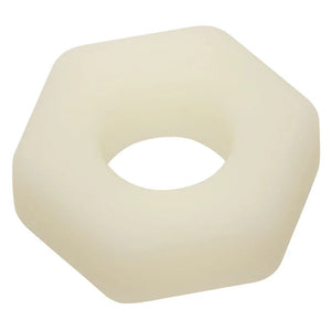 Alpha Glow-in-the-Dark Liquid Silicone Prolong Sexagon Ring - White - MyPleasure