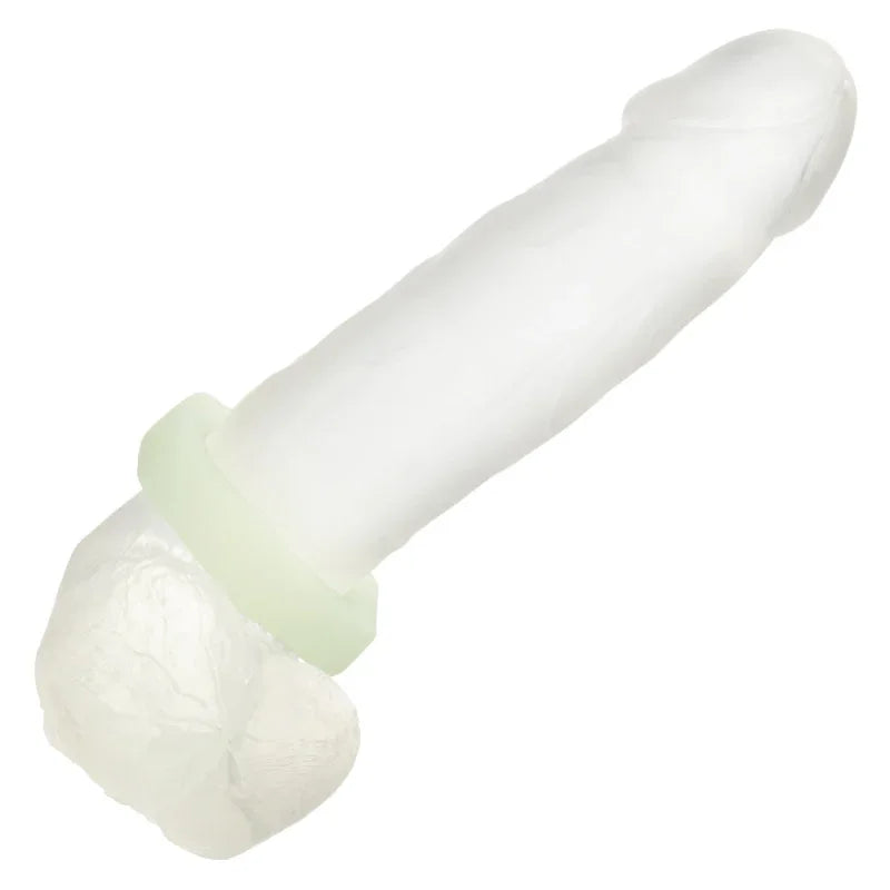 Alpha Glow-in-the-Dark Liquid Silicone Prolong Sexagon Ring - White - MyPleasure