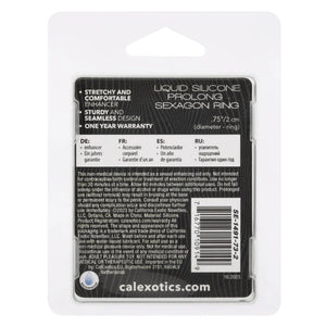 Alpha Glow-in-the-Dark Liquid Silicone Prolong Sexagon Ring - White - MyPleasure