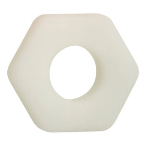 Alpha Glow-in-the-Dark Liquid Silicone Prolong Sexagon Ring - White - MyPleasure