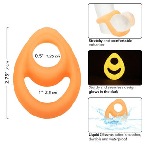 Alpha Glow-in-the-Dark Liquid Silicone Teardrop Ring - Orange - MyPleasure