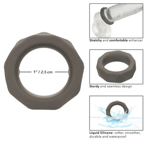 Alpha Liquid Silicone Prolong Prismatic Ring - Gray - MyPleasure