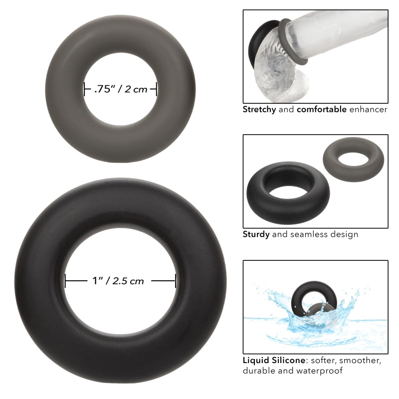 Alpha Liquid Silicone Prolong Set of 2 - Black/gray