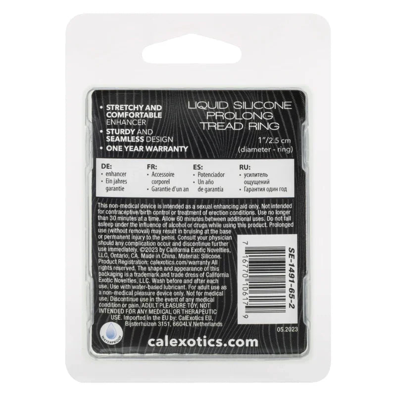 Alpha Liquid Silicone Prolong Tread Ring - Black - MyPleasure