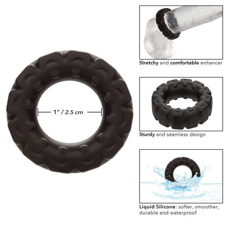 Alpha Liquid Silicone Prolong Tread Ring - Black