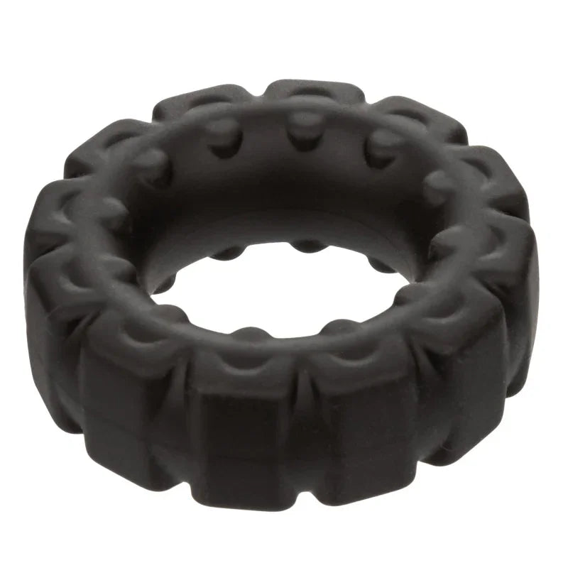 Alpha Liquid Silicone Prolong Tread Ring - Black - MyPleasure