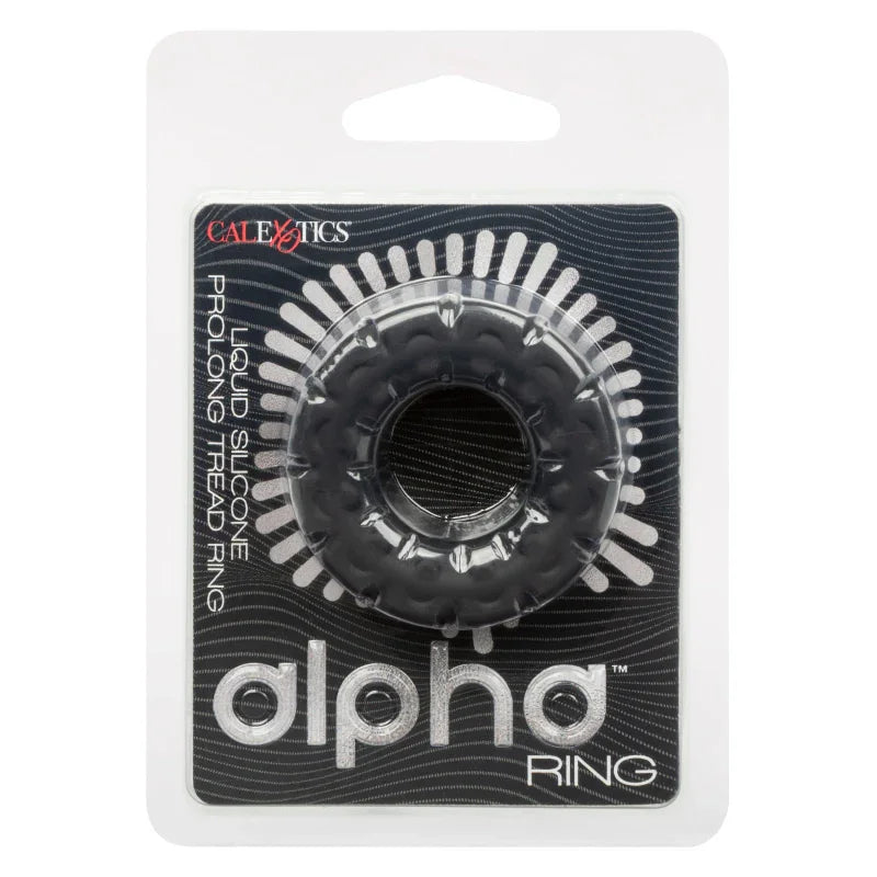 Alpha Liquid Silicone Prolong Tread Ring - Black - MyPleasure