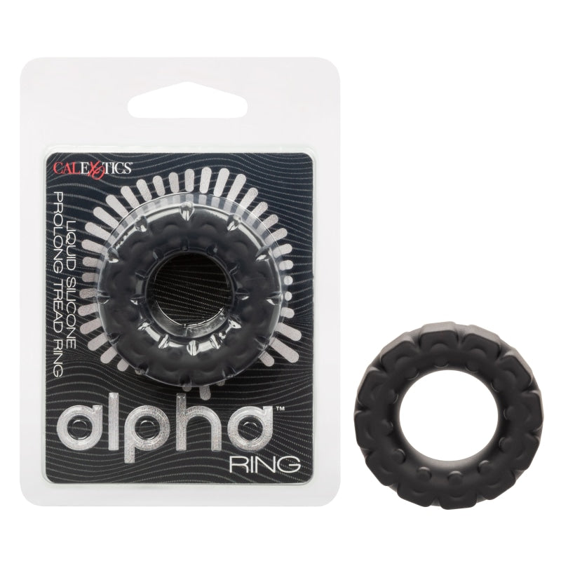 Alpha Liquid Silicone Prolong Tread Ring - Black