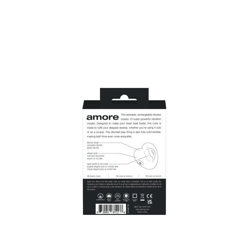 Amore Rechargeable Pleasure Vibe - Black - MyPleasure