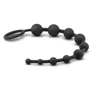 Anal Adventures - Platinum - Silicone 10 Anal Beads - Black - MyPleasure