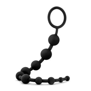 Anal Adventures - Platinum - Silicone 10 Anal Beads - Black - MyPleasure