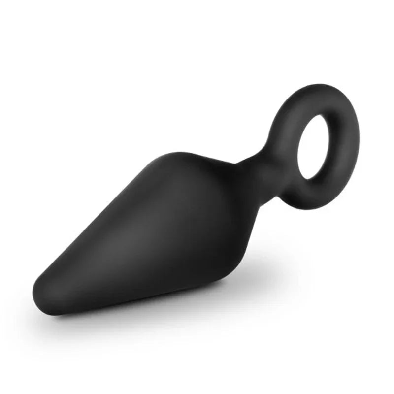 Anal Adventures - Platinum - Silicone Loop Plug - Small - Black - MyPleasure