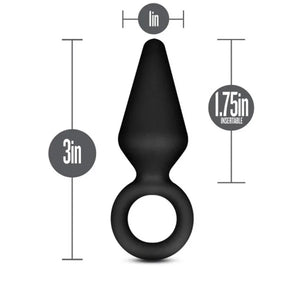 Anal Adventures - Platinum - Silicone Loop Plug - Small - Black - MyPleasure