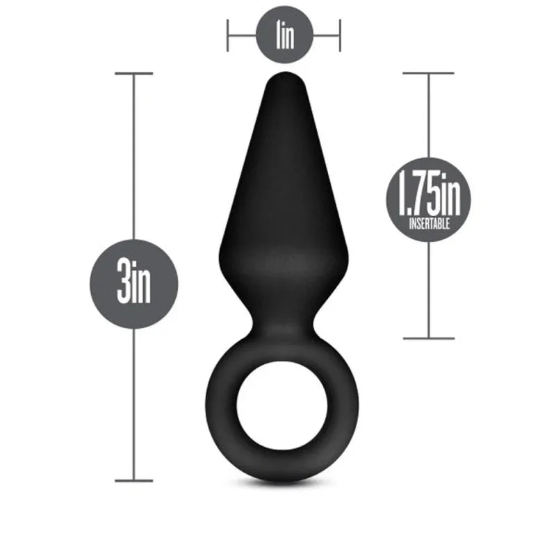 Anal Adventures - Platinum - Silicone Loop Plug - Small - Black - MyPleasure