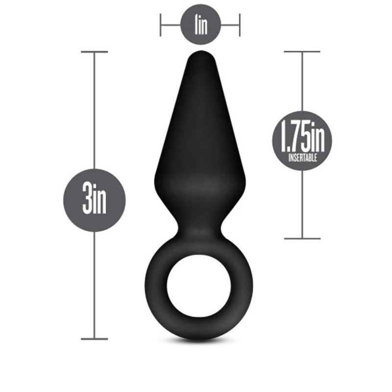 Anal Adventures - Platinum - Silicone Loop Plug - Small - Black