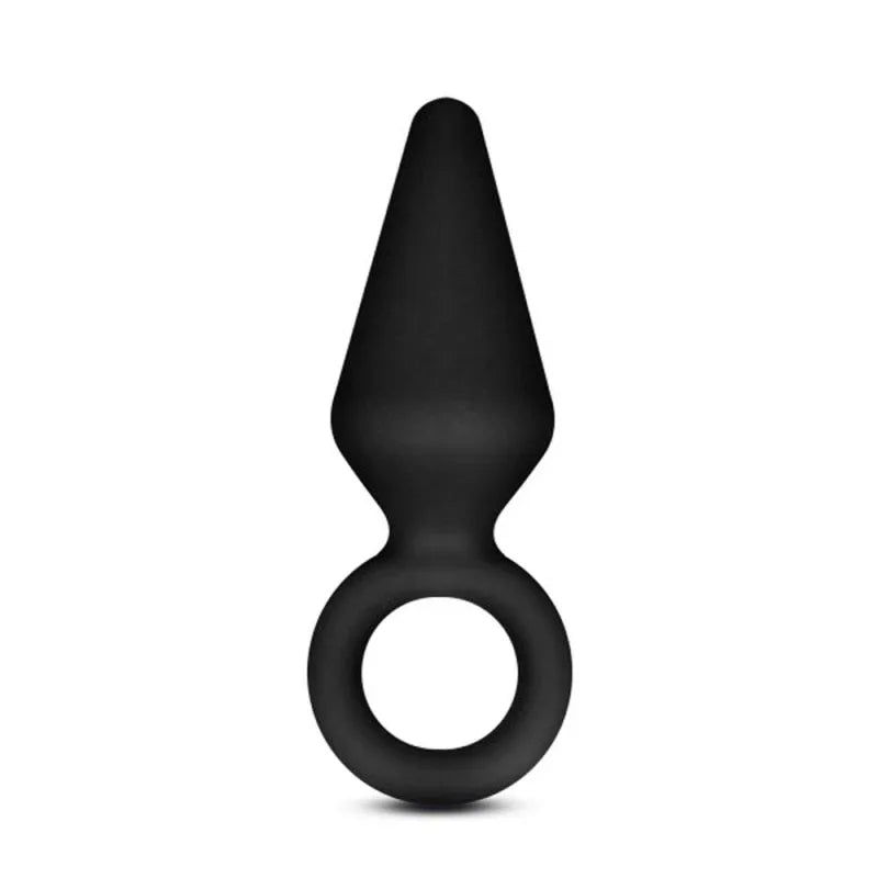 Anal Adventures - Platinum - Silicone Loop Plug - Small - Black - MyPleasure