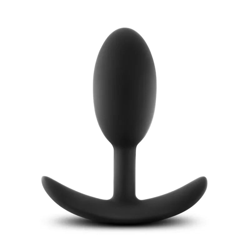 Anal Adventures - Platinum - Silicone Vibra Slim Plug -Medium - Black - MyPleasure