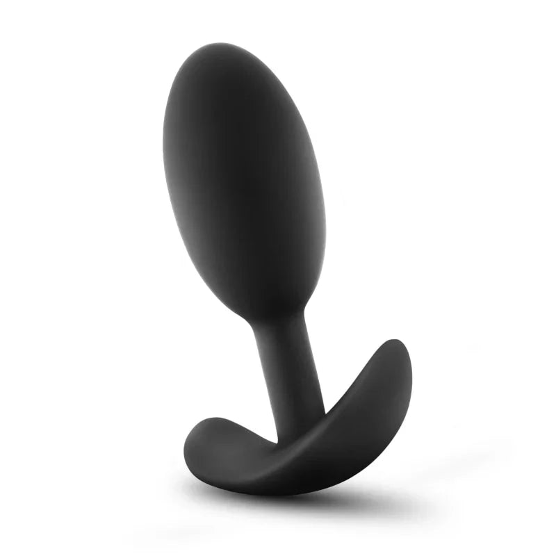 Anal Adventures - Platinum - Silicone Vibra Slim Plug -Medium - Black - MyPleasure