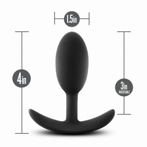 Anal Adventures - Platinum - Silicone Vibra Slim Plug -Medium - Black - MyPleasure
