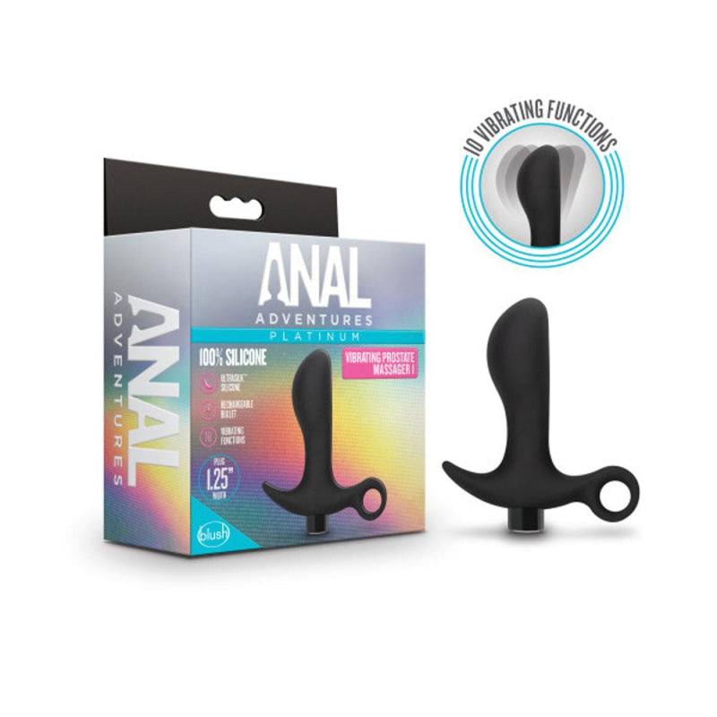 Anal Adventures - Platinum - Silicone Vibrating  Prostate Massager 01 - Black