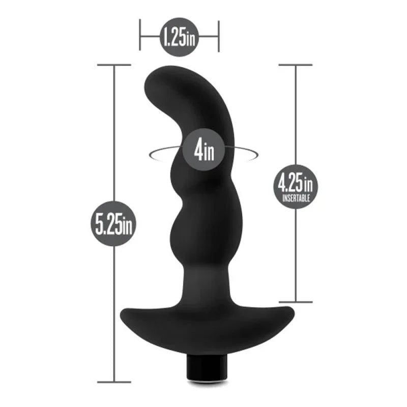 Anal Adventures - Platinum - Silicone Vibrating Prostate Massager 03 - Black - MyPleasure