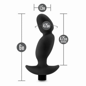 Anal Adventures - Platinum - Silicone Vibrating Prostate Massager 04 -Black - MyPleasure