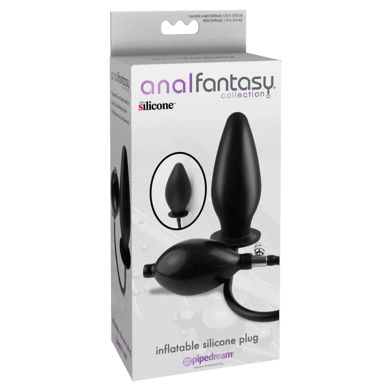 Anal Fantasy Collection Inflatable Silicone Plug - Black - MyPleasure