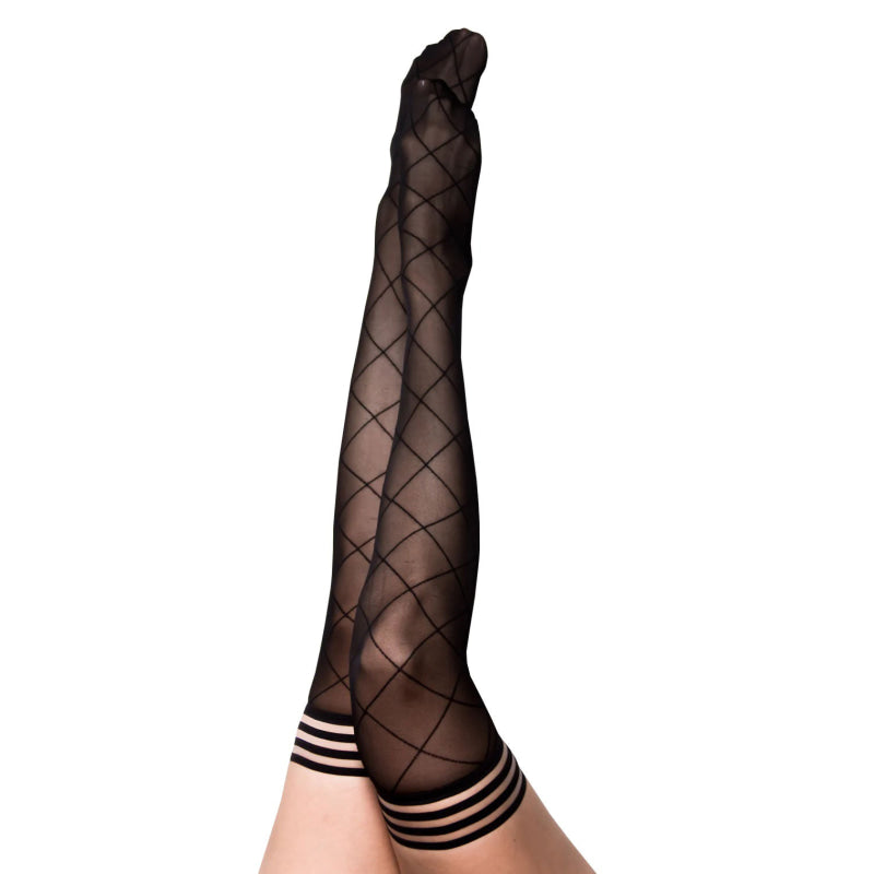 Anna - Diamond Thigh High - Size a - Black