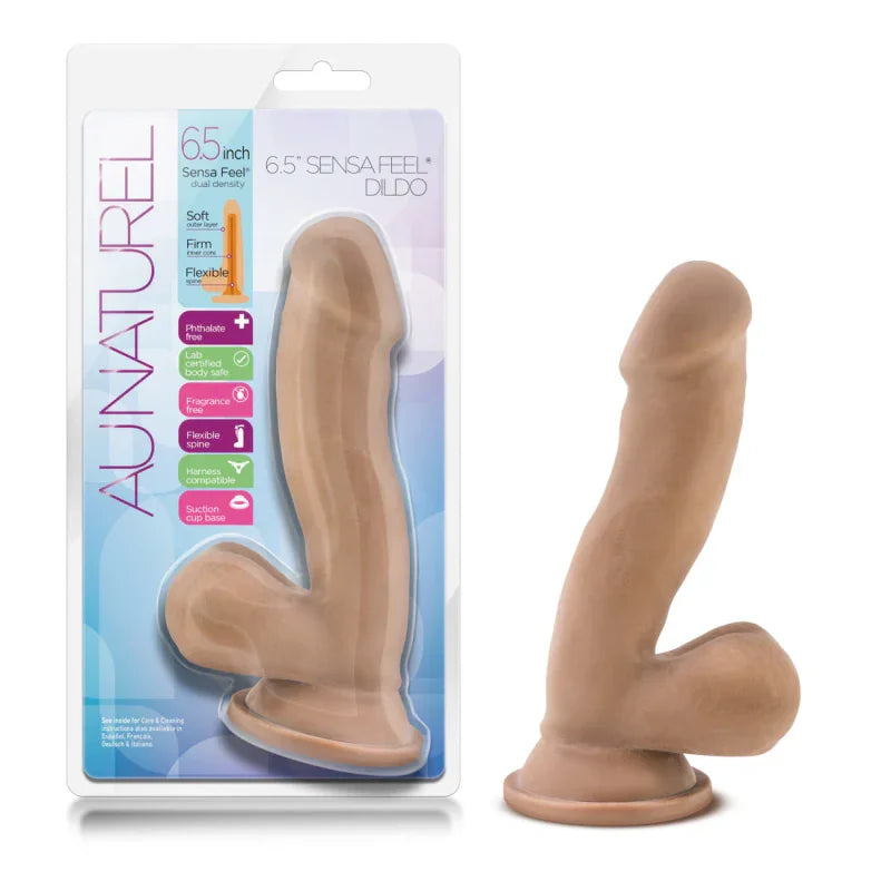 Au Naturel 6.5 Inch Sensa Feel Dildo - Latin - MyPleasure