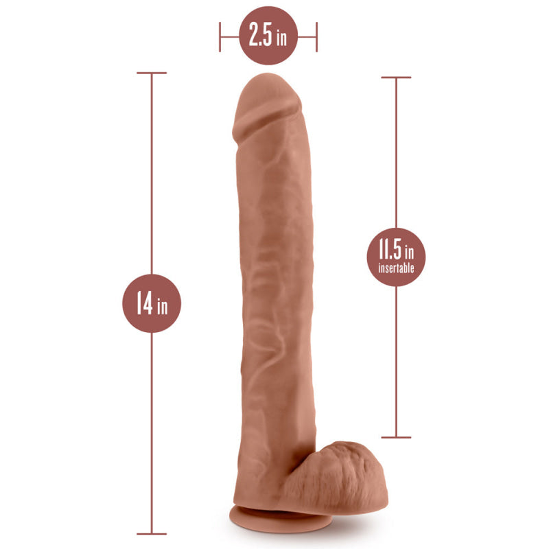 Au Naturel -  Daddy - 14 Inch Dildo - Mocha