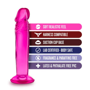 B Yours - Sweet n' Small 6 Inch Dildo With Suction Cup - Pink - MyPleasure
