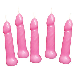 Bachelorette Pecker Party Pink Candles 5pk - MyPleasure