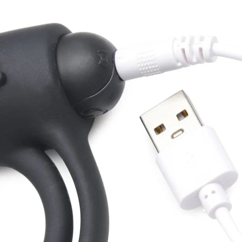 Bang - Silicone Cock Ring and Bullet With Remote Control - Black - MyPleasure