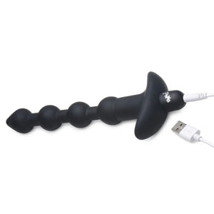 Bang - Vibrating Silicone Anal Beads and Remote Black - MyPleasure